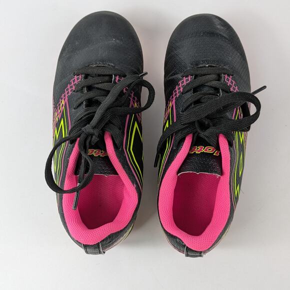 Girls Soccer Cleats Size 12 Lotto Forza Elite 3 JR Neon Pink Yellow 80s Bright - Picture 6 of 16